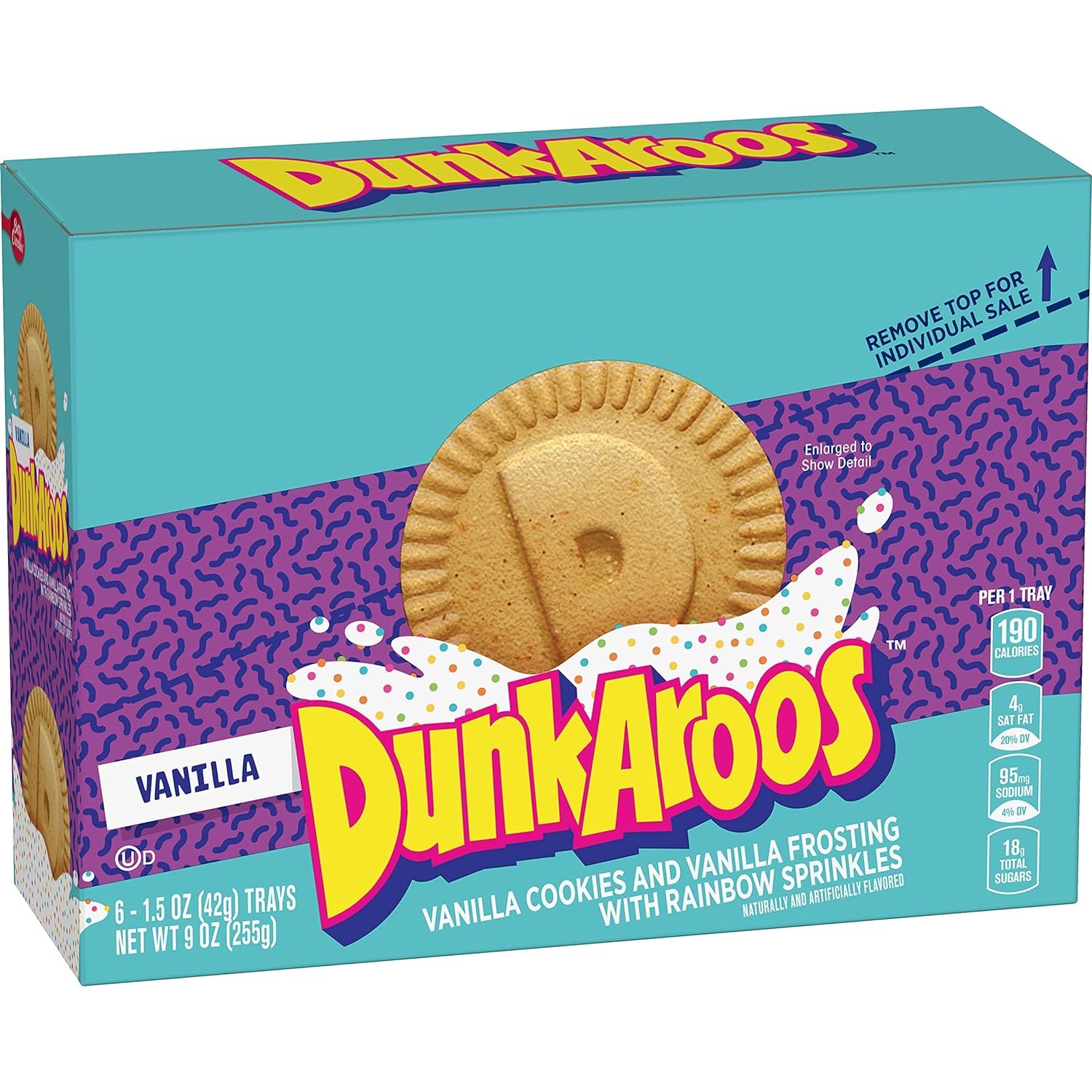 Betty Crocker Dunkaroos Vanilla Cookies and Vanilla Frosting with Rainbow Sprinkles, 6 ct